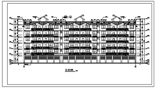 4000平米某市某六层框架结构花园住宅楼建筑设计cad图共十一张